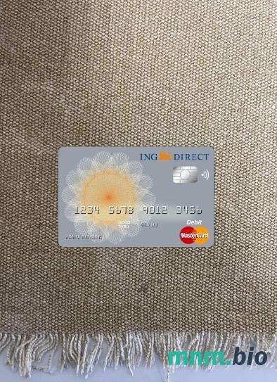 Australia Ing Direct bank master card wygląd fotograficzny skan PSD + zdjęcie